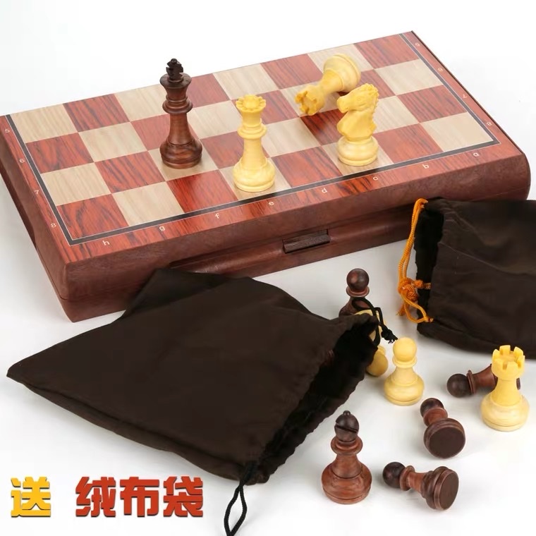 国际象棋磁性儿童比赛培训专用棋友邦UB木塑便携大中小号折叠棋盘详情图4