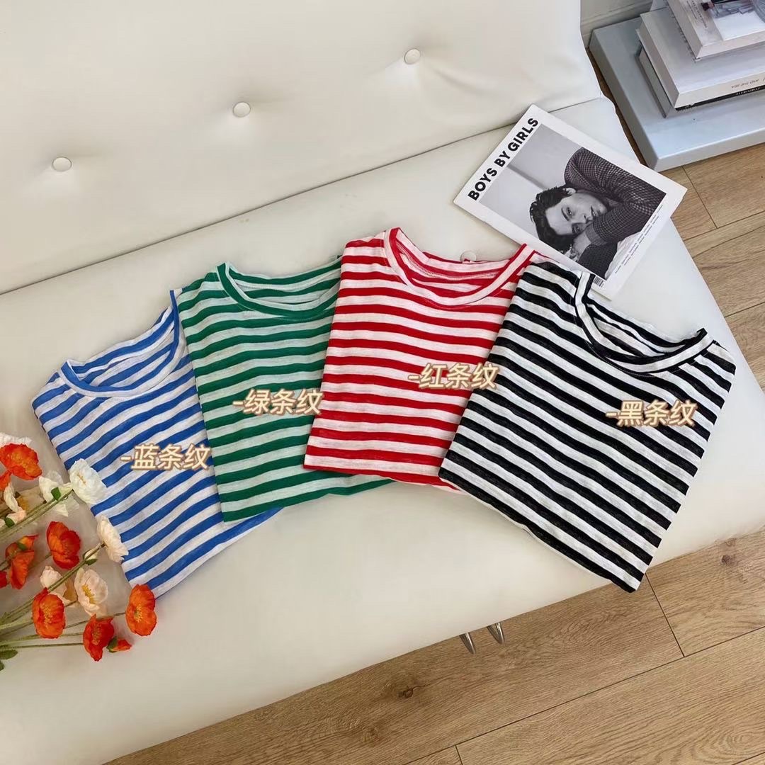 条纹防蚊衣服白底实物图