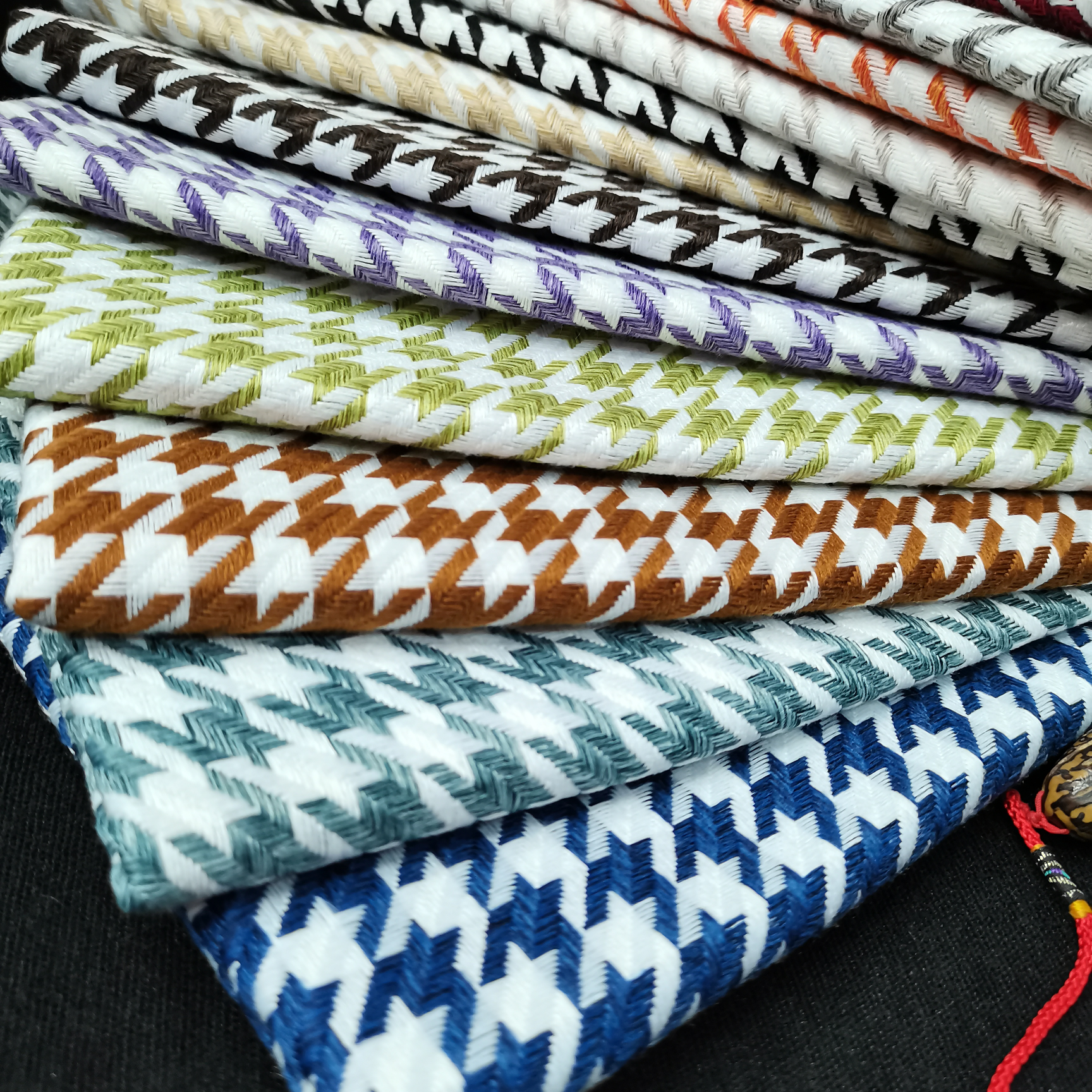 千鸟格  经典格子布 麻布 复合面料双色大千鸟格当季新款爆款厂家直销批发零售有现货