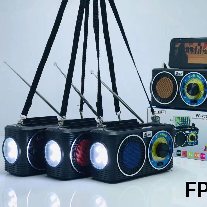 New speaker FP-281-S, solar flashlight, external antenna radio