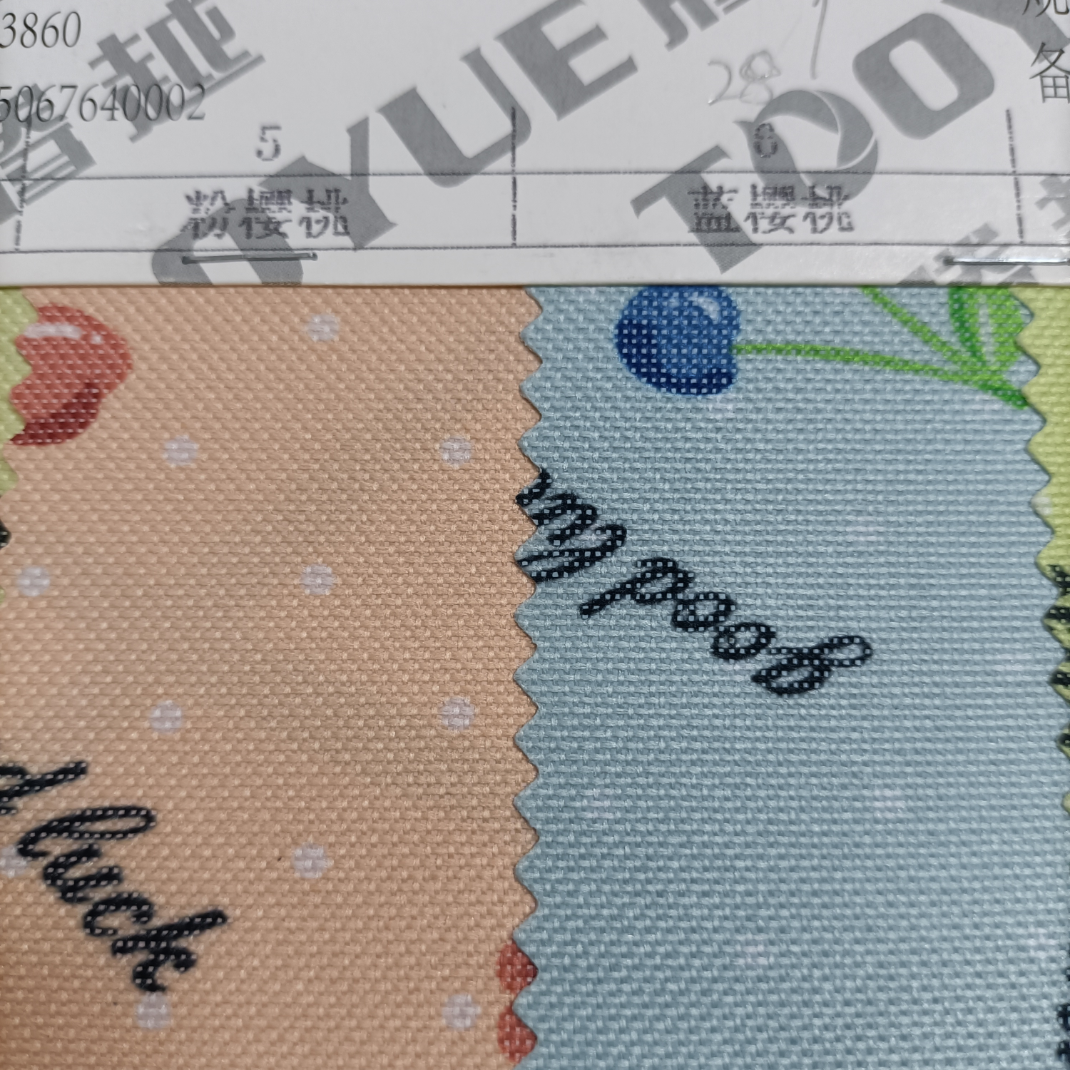 TY--033--8   600D印花花朵系列6#绿樱桃