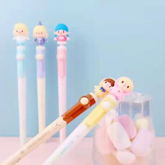 硅胶中性笔 旋转笔 豆豆中性笔 硅胶头卡通头像造型笔