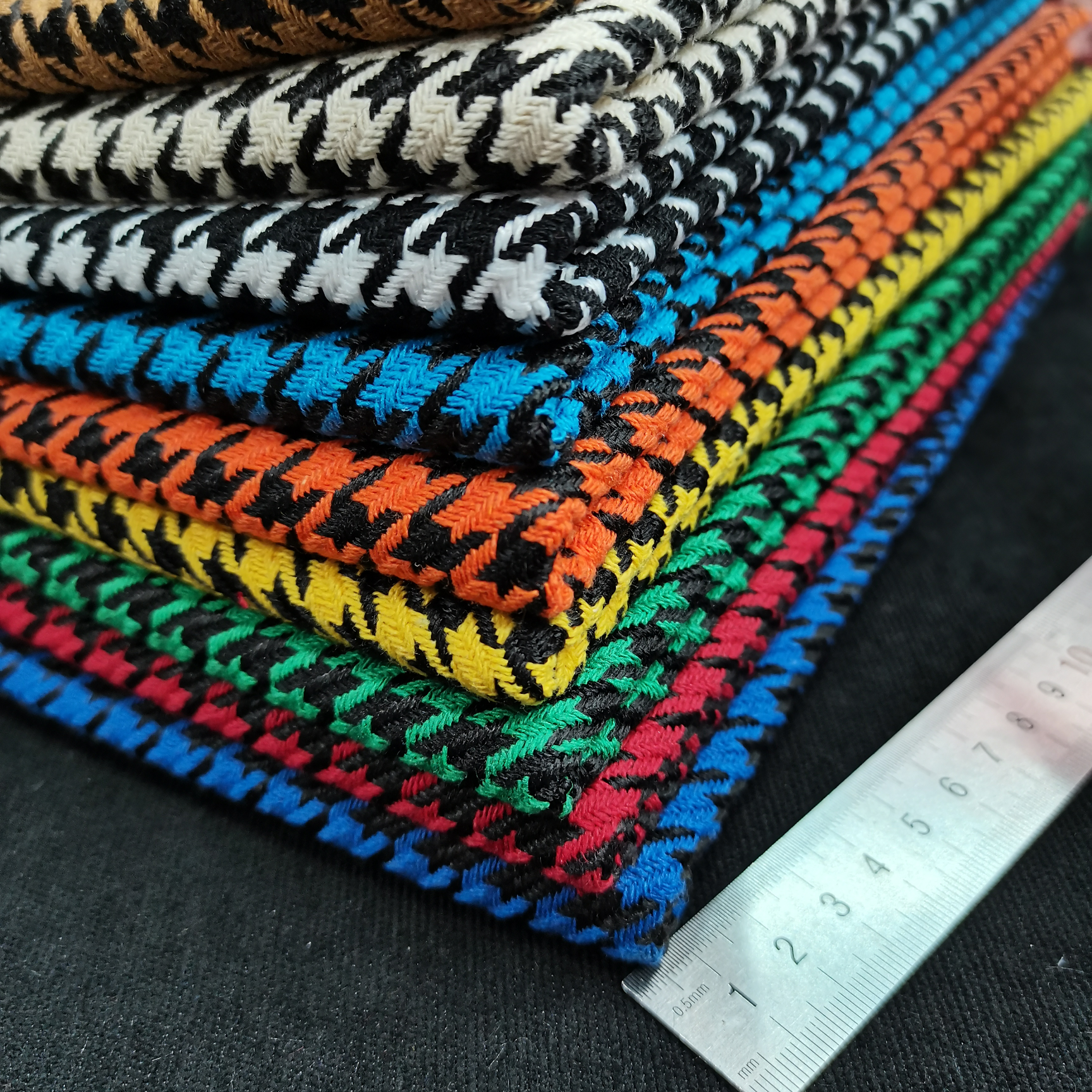 千鸟格 双色格子布 麻布 涤棉布当季新款爆款厂家直销批发零售有现货