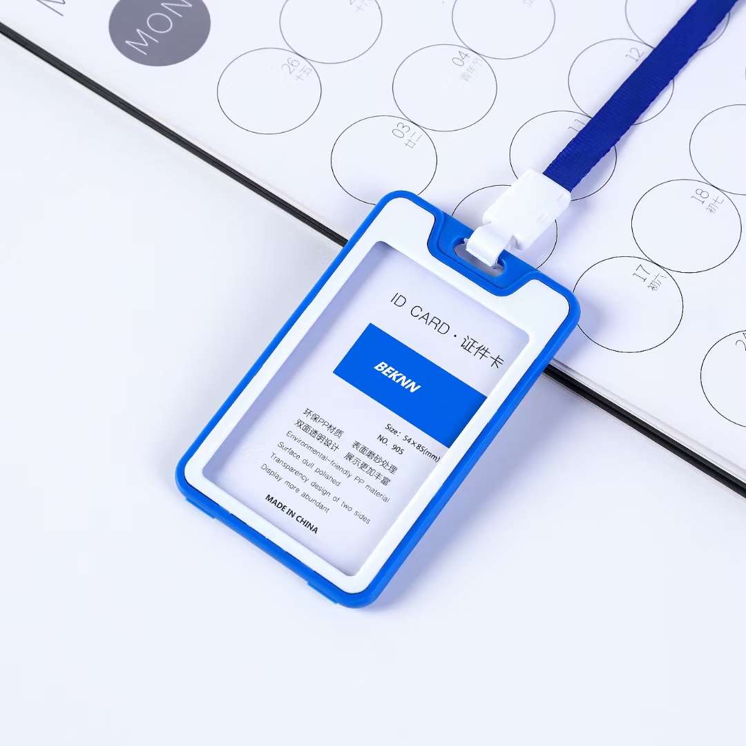 New dual-color, double-sided transparent work ID card holder details Picture