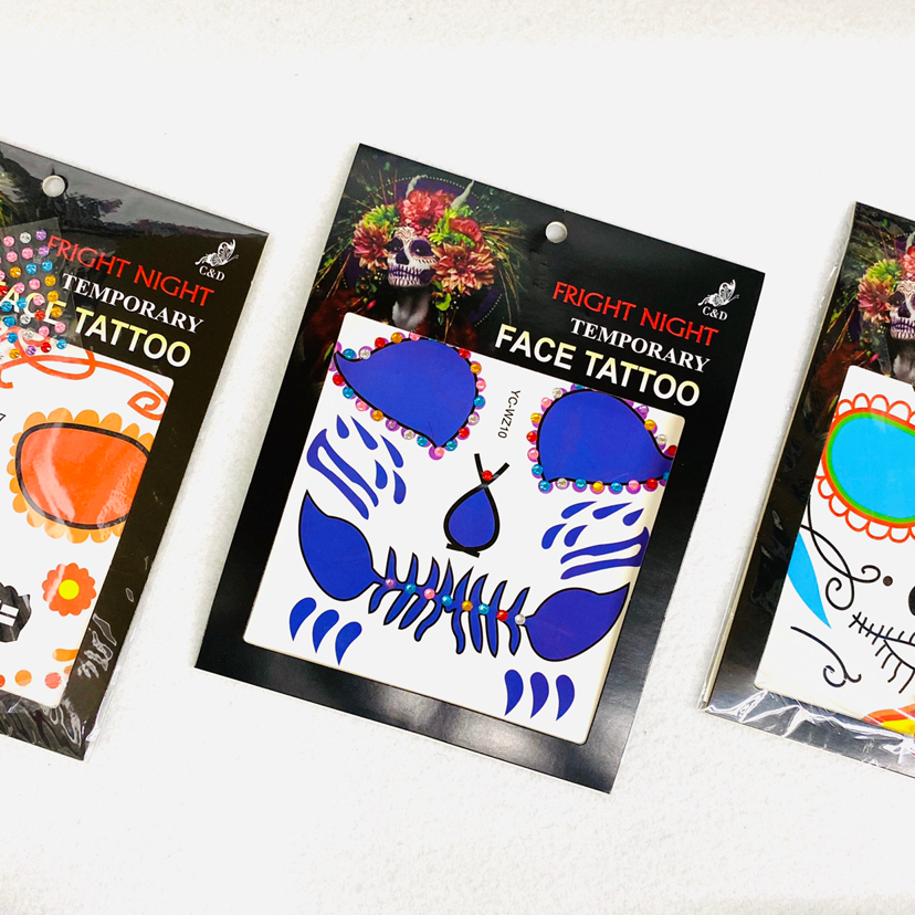 New tattoo sticker face sticker acrylic diamond sticker horror face sticker