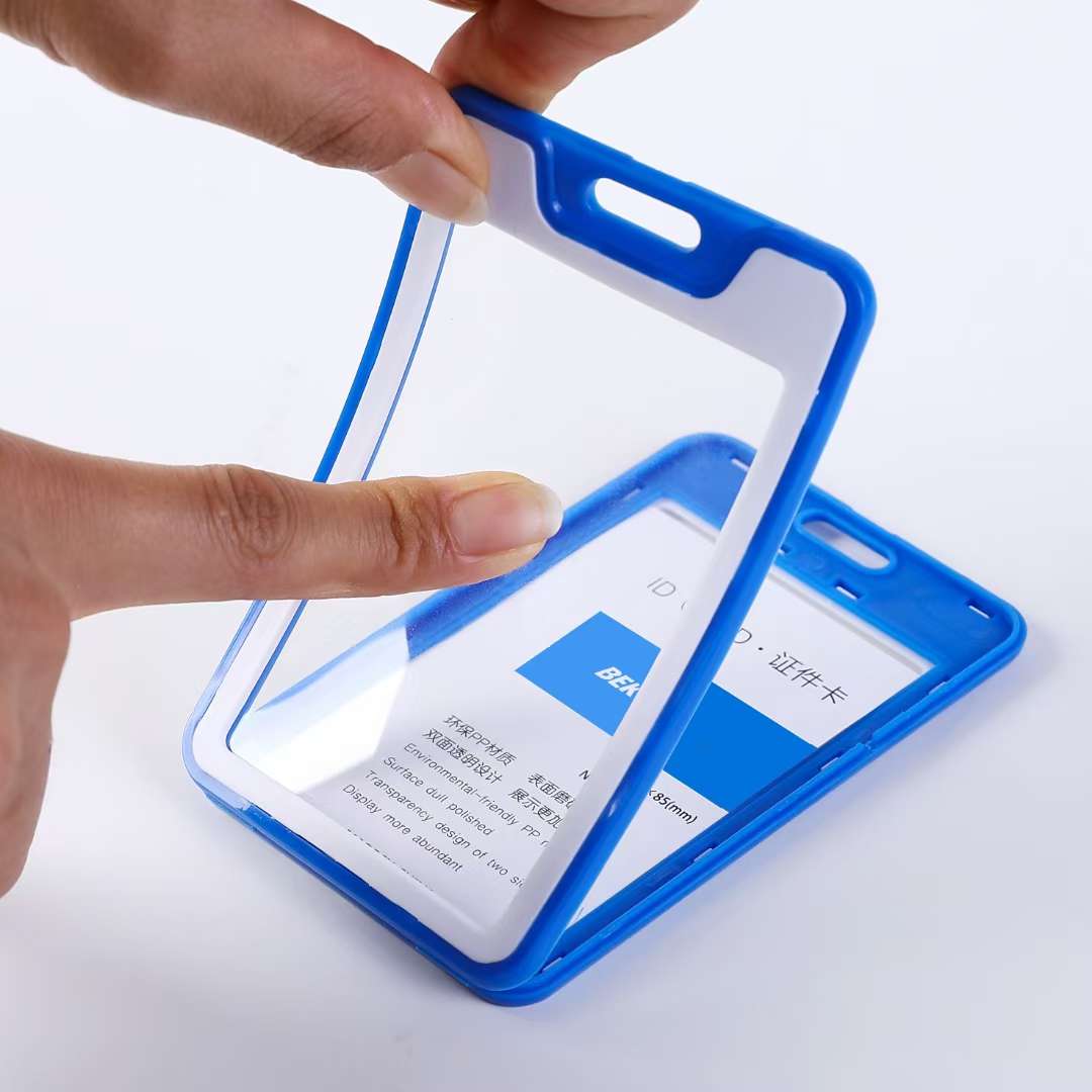New dual-color, double-sided transparent work ID card holder Specification image