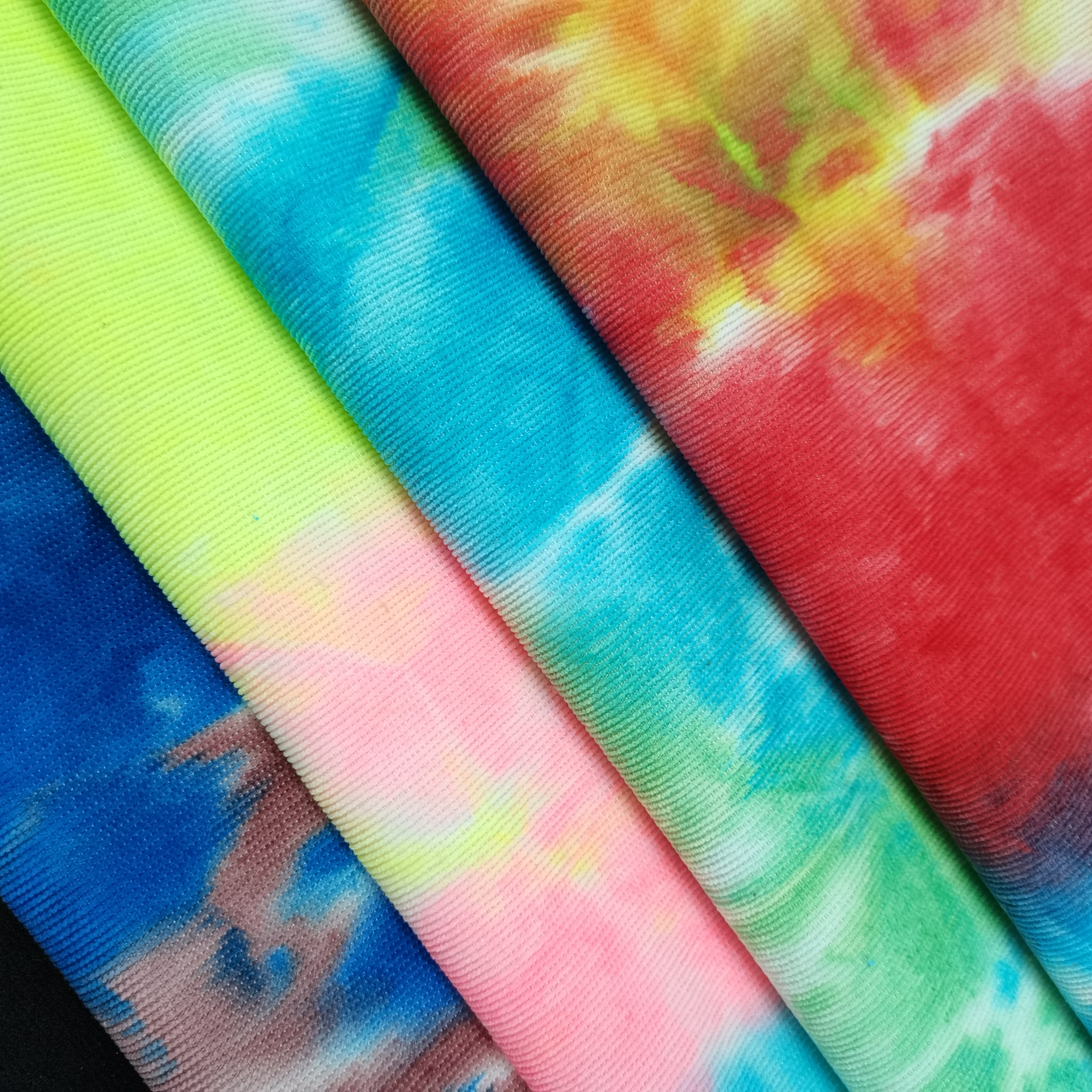 扎染灯芯绒  21条灯芯绒  新款坑条扎染