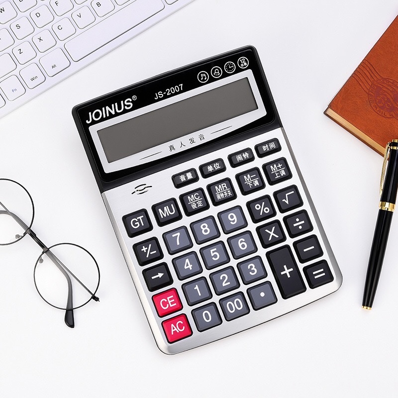 JS2007大号办公语音型计算器 大屏幕财务计算器商场超市收银计算器细节图