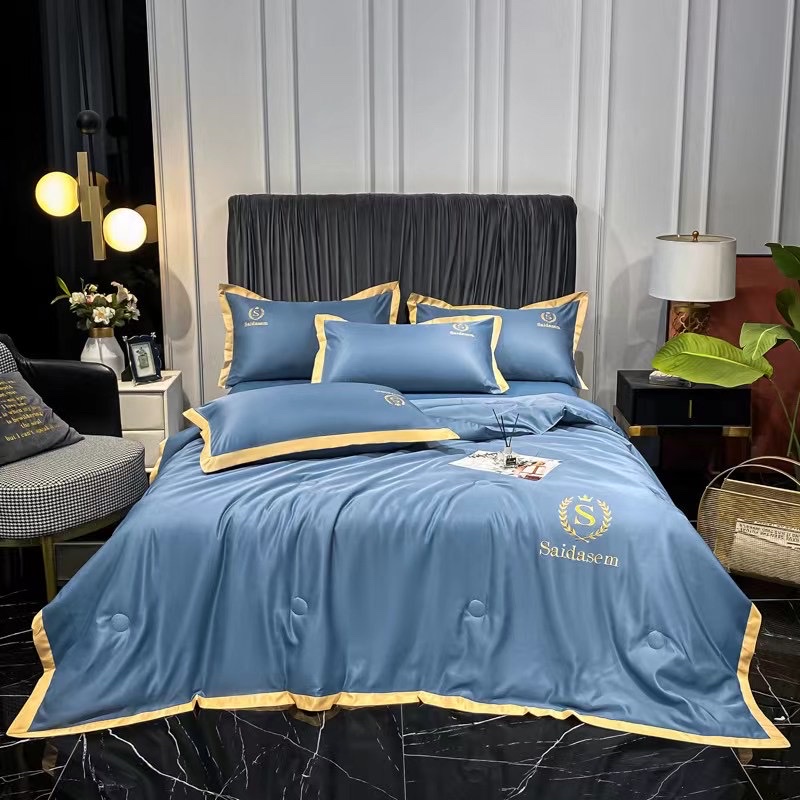 Summer cool quilt, silk four-piece set, bed sheet, quilt, bedding, home textile quilt cover pic 7