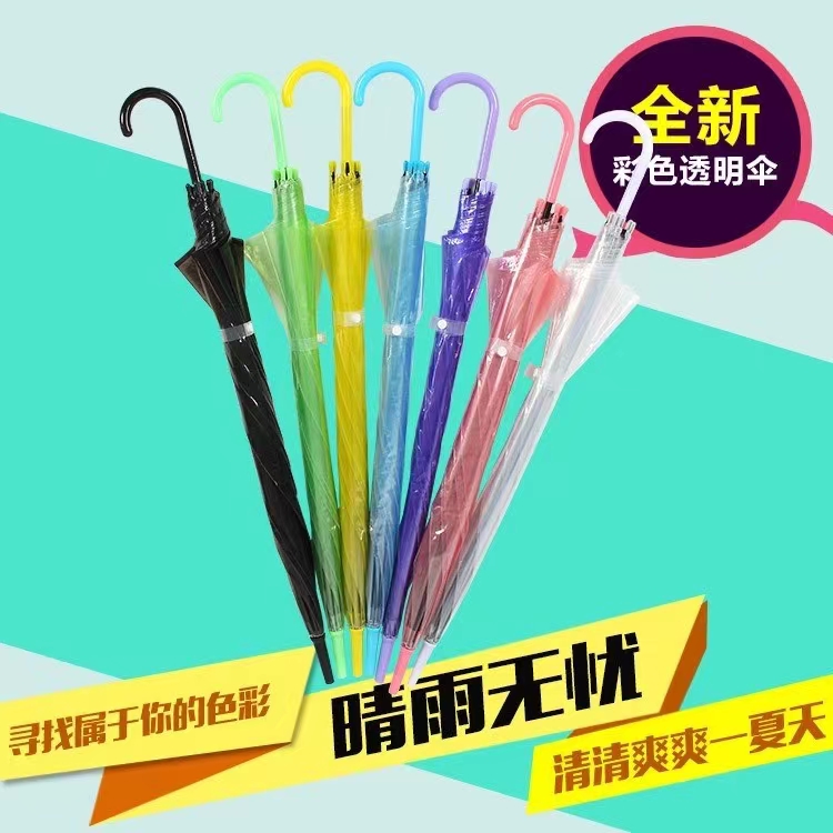 批发定制广告创意透明雨伞，环保透明伞日系韩国女神poE详情图2