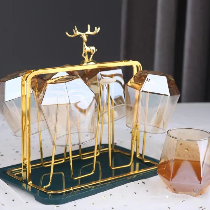 麋鹿轻奢杯架倒挂水杯架置物架挂架子家用北欧创意