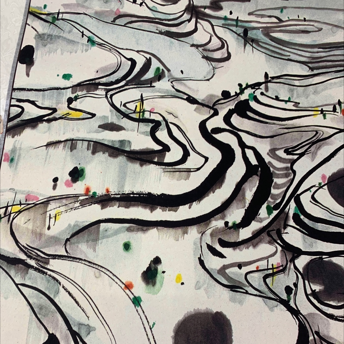 60X90 Wu Guanzhong Imitating Famous Chinese Painting Porch Painting Chinese Painting Abstract full figure