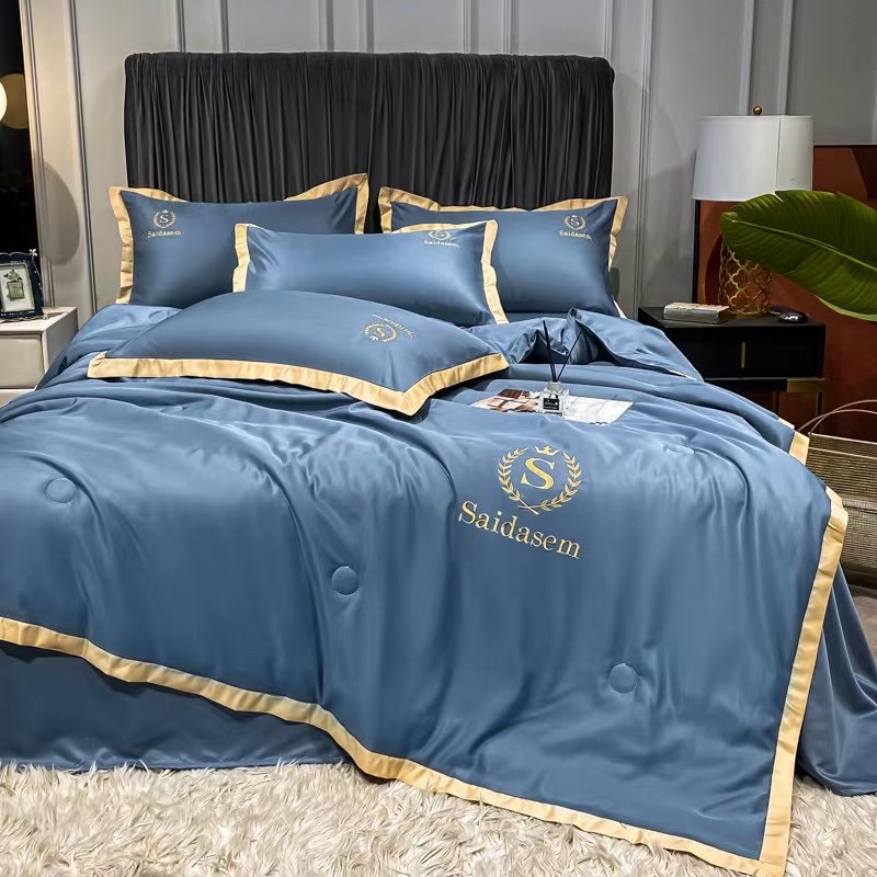 Summer cool quilt, silk four-piece set, bed sheet, quilt, bedding, home textile quilt cover pic 8