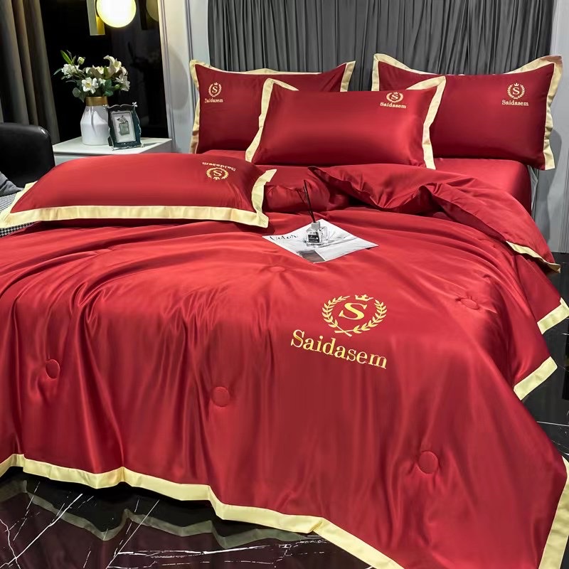 Summer cool quilt, silk four-piece set, bed sheet, quilt, bedding, home textile quilt cover pic 1