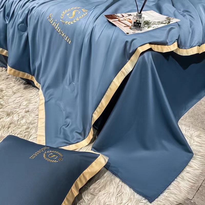 Summer cool quilt, silk four-piece set, bed sheet, quilt, bedding, home textile quilt cover pic 11