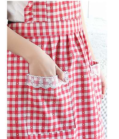 Princess Gingham Lace Apron Specification drawing