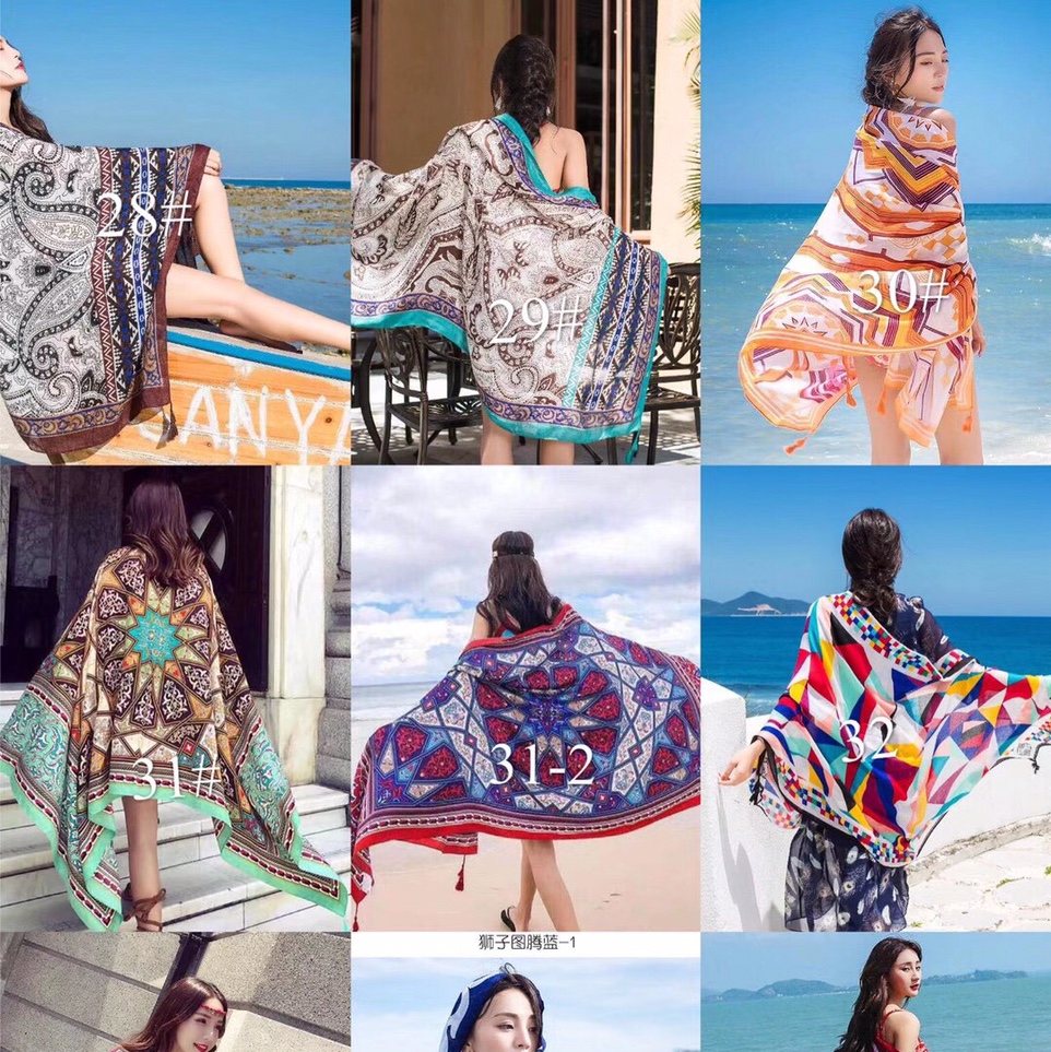 Ethnic Wind Beach Scarf Cape 64