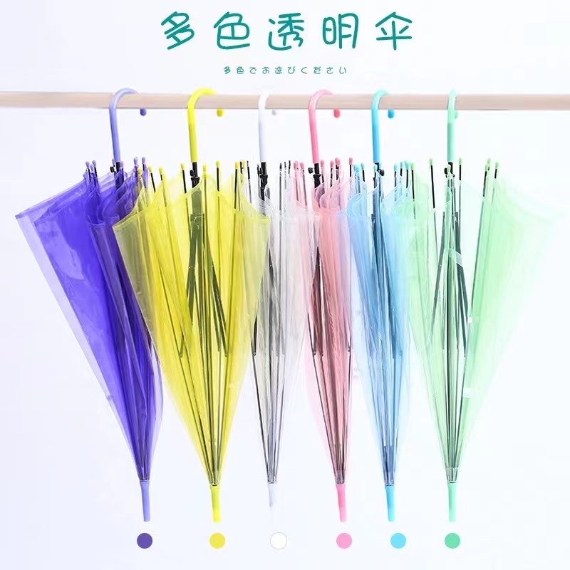 批发定制广告创意透明雨伞，环保透明伞日系韩国女神poE详情图3