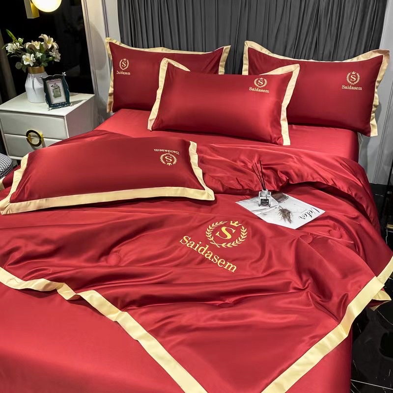 Summer cool quilt, silk four-piece set, bed sheet, quilt, bedding, home textile quilt cover details Picture