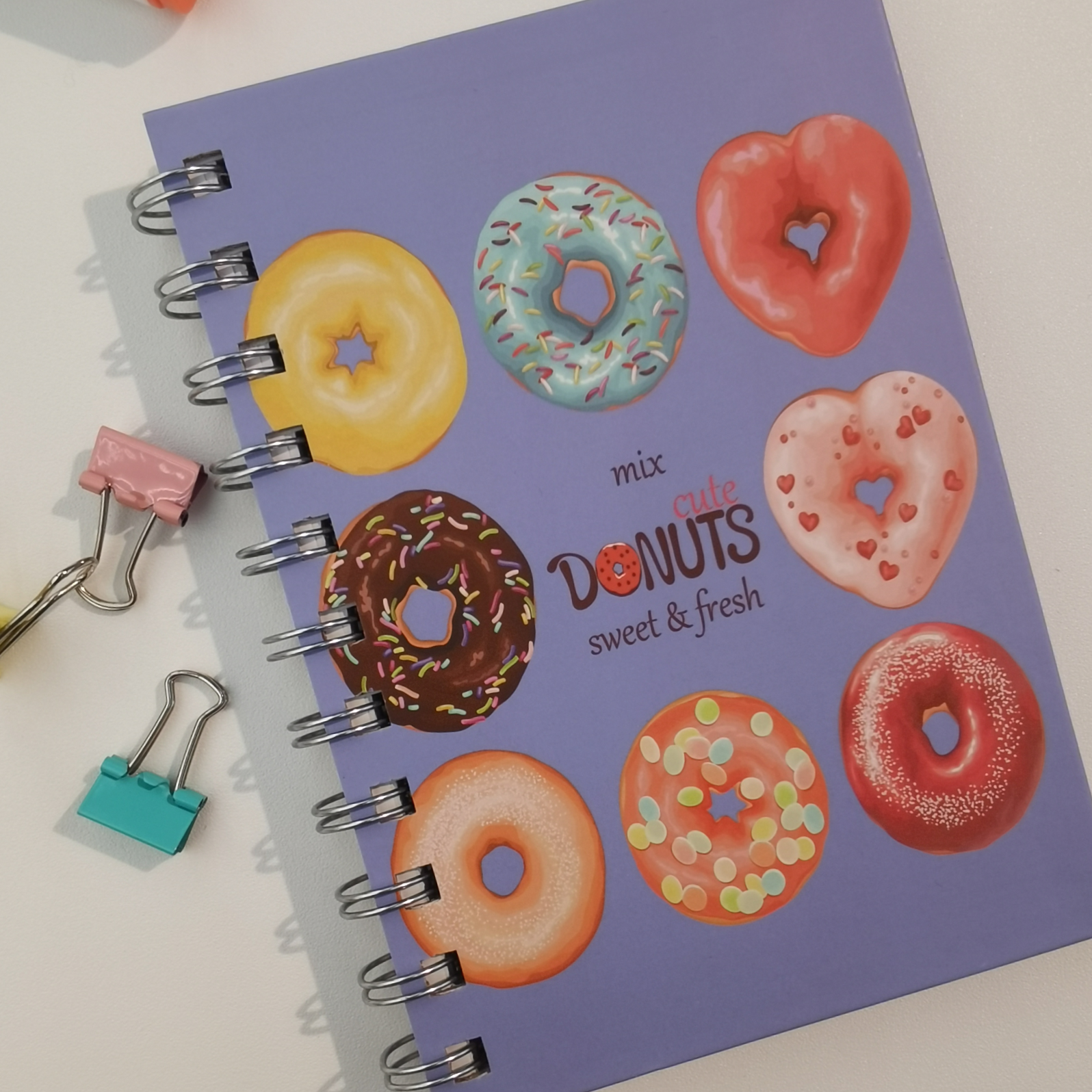 韩国卡通ins热卖马卡龙A6兰色甜甜圈线圈本