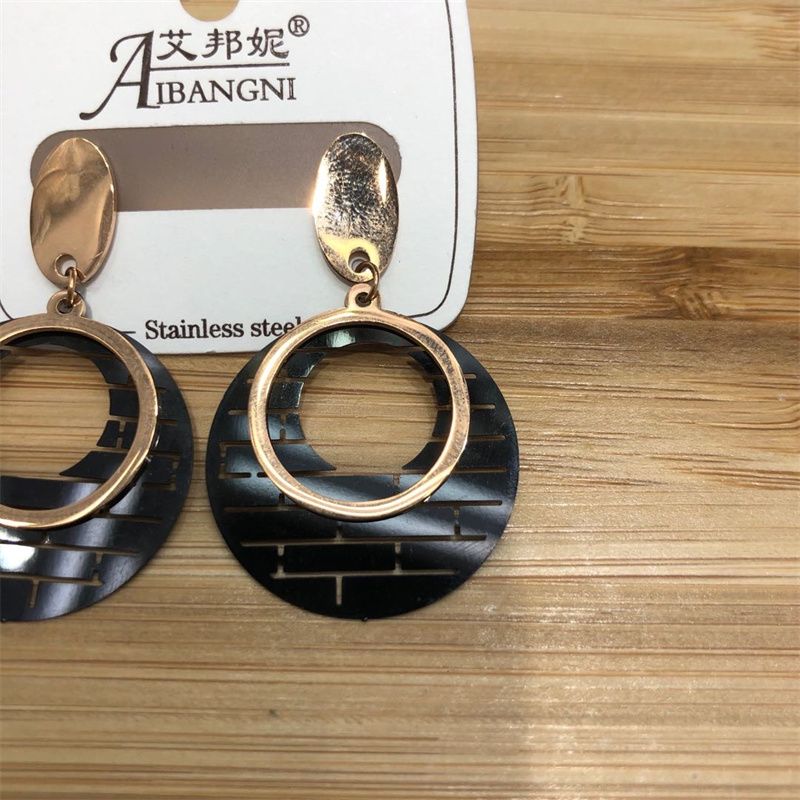 义乌好货 圆形气质耳环韩版钛钢耳饰女时尚学生