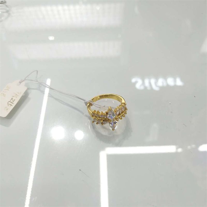 Women's gold plated all copper crystal glass ring jewelry