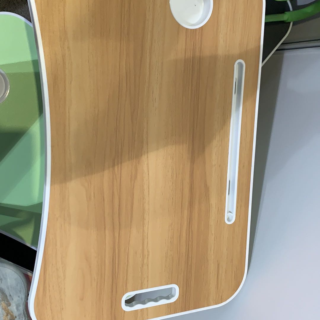 注塑电脑桌胡桃木图