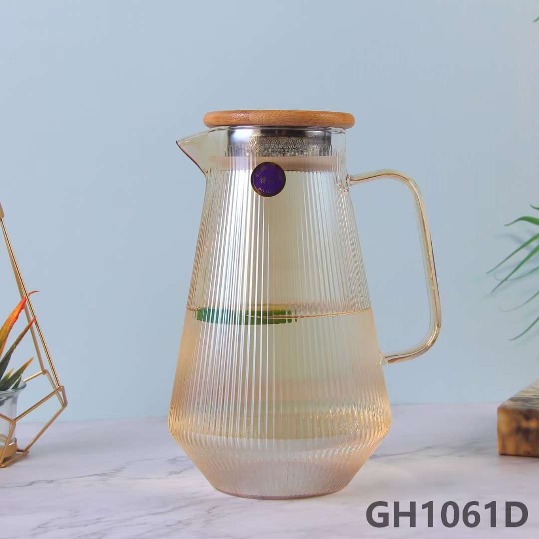 1061D Nordic Simple Glass High Peng silicon glass Cold Water kettle, high-temperature resistant kettle, direct fire kettle detail image 1