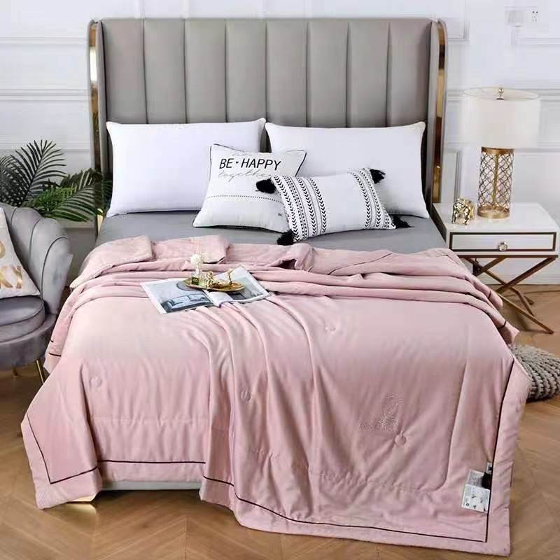 Summer cool quilt fashion new products 💘 all-cotton 60S jacquard summer quilt bedding home textile quilt cover details Picture