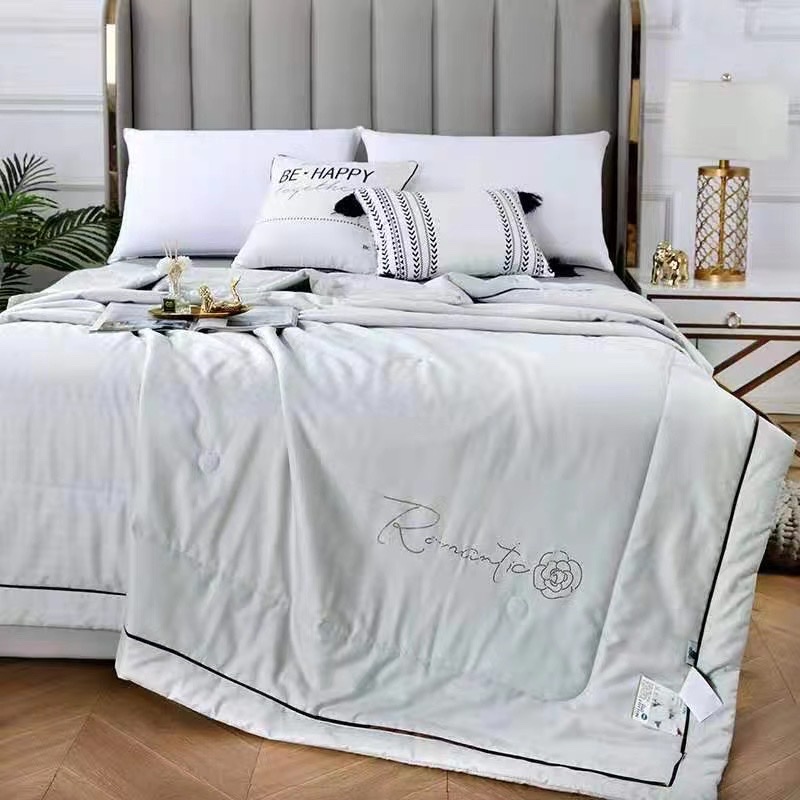 Summer cool quilt fashion new products 💘 all-cotton 60S jacquard summer quilt bedding home textile quilt cover pic 5