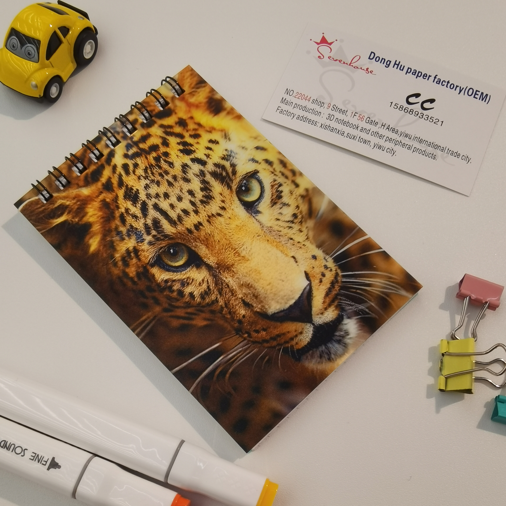 3D Leopard wildlife variable Cartoon Mini Notepad coil book