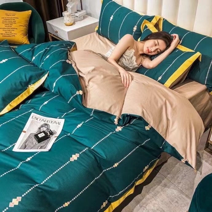 40-count pure cotton spring and summer four-piece set of bedding, bed sheets and quilt covers, four pieces of bedding, bed sheets and quilt covers detail image 7