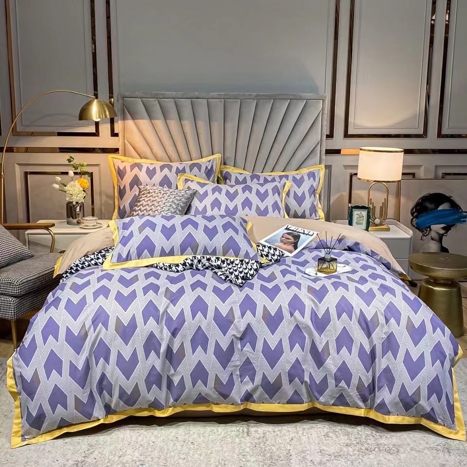 Combed pure cotton 13376 pure cotton four-piece set, bedding, bed sheet and quilt cover, four pieces, bedding, bed sheet and quilt cover, four pieces