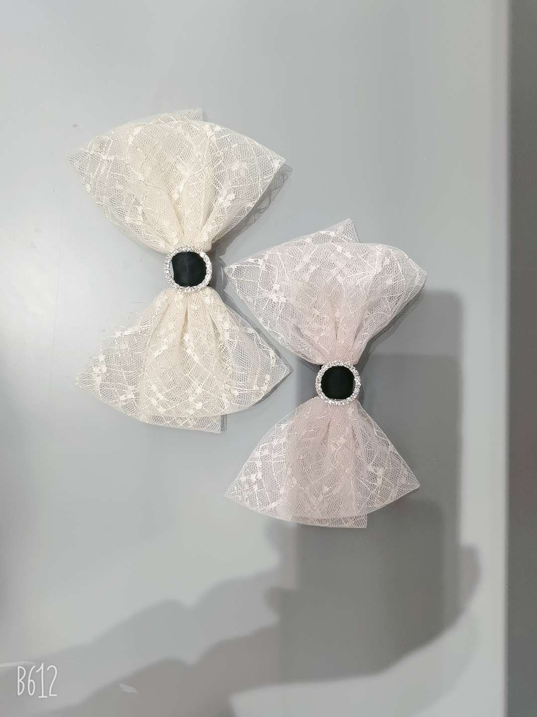 Korean Lace Double Large Butterfly Hairpin Fairy Simple Net Red Hair Jewelry Hairpin Day Tie Headwear With Diamond Item Picture