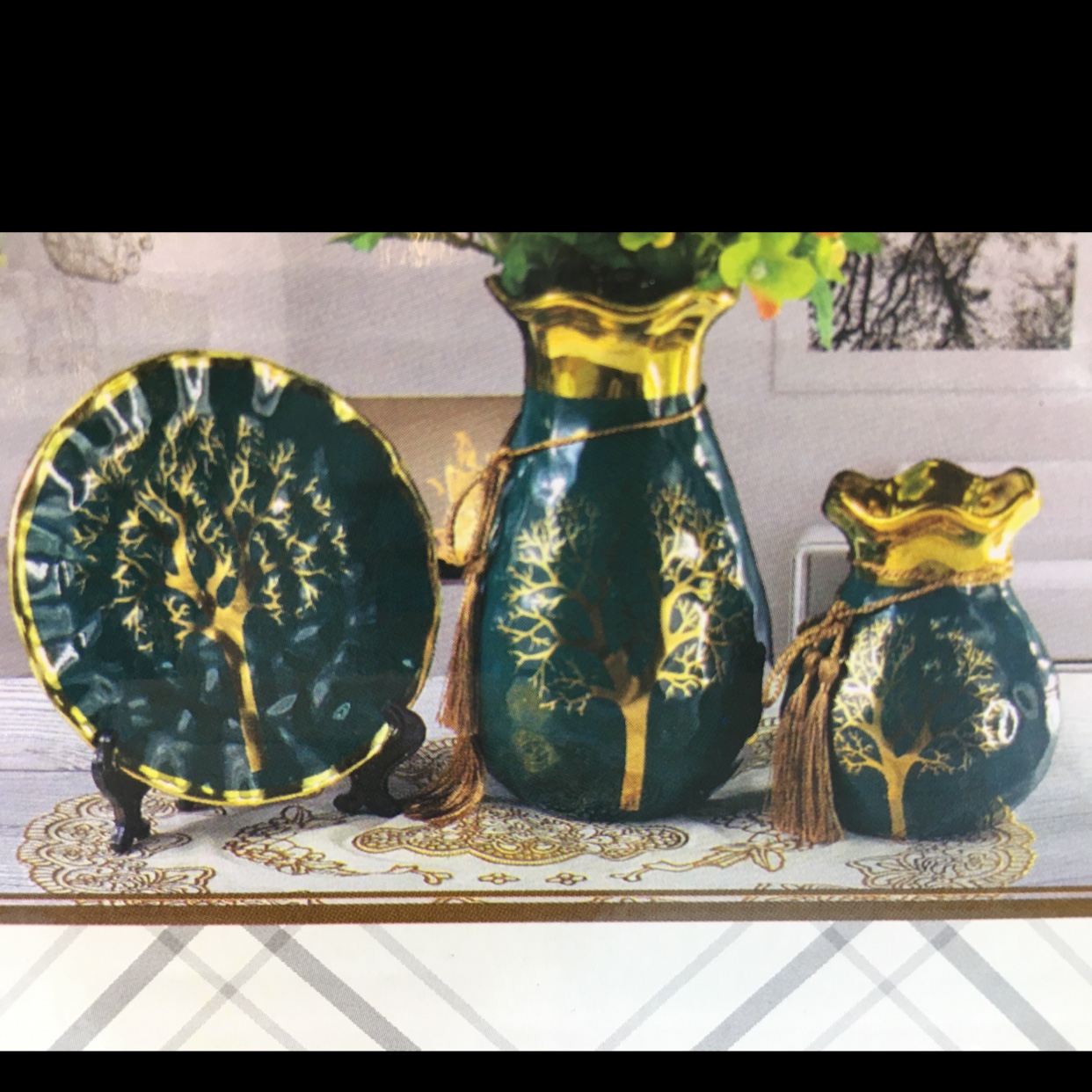 China Yiwu Commodity City ceramic arts and crafts vase three-piece set hotel decoration home decoration porch decoration living room decoration restaurant decoration TV cabinet decoration hot sales Application Scenario