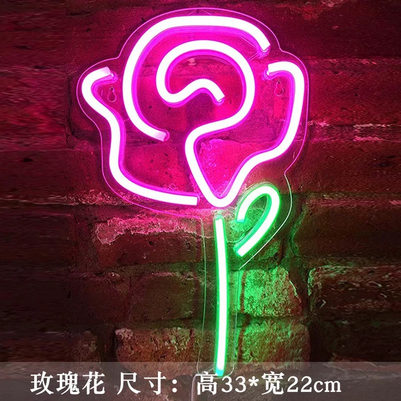 New LED neon backplane Full range of acrylic transparent backplane Neon led backplane Neon flexible USB rose