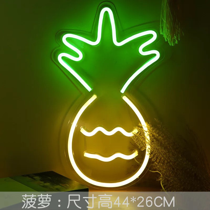 New LED Neon backplane Full range of acrylic transparent backplane Neon led backplane Neon flexible USB pineapple