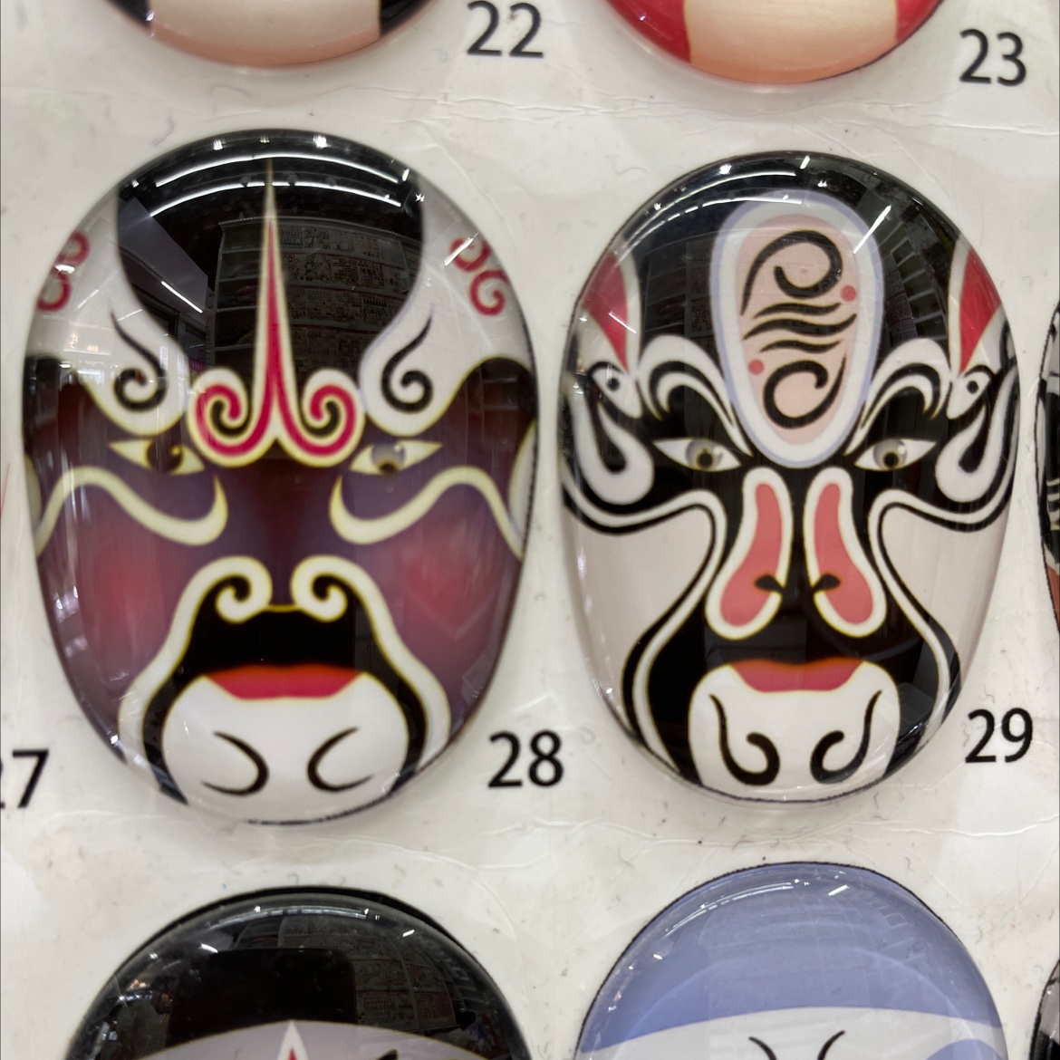 Glass Peking Opera mask patch DIY accessory Specification image