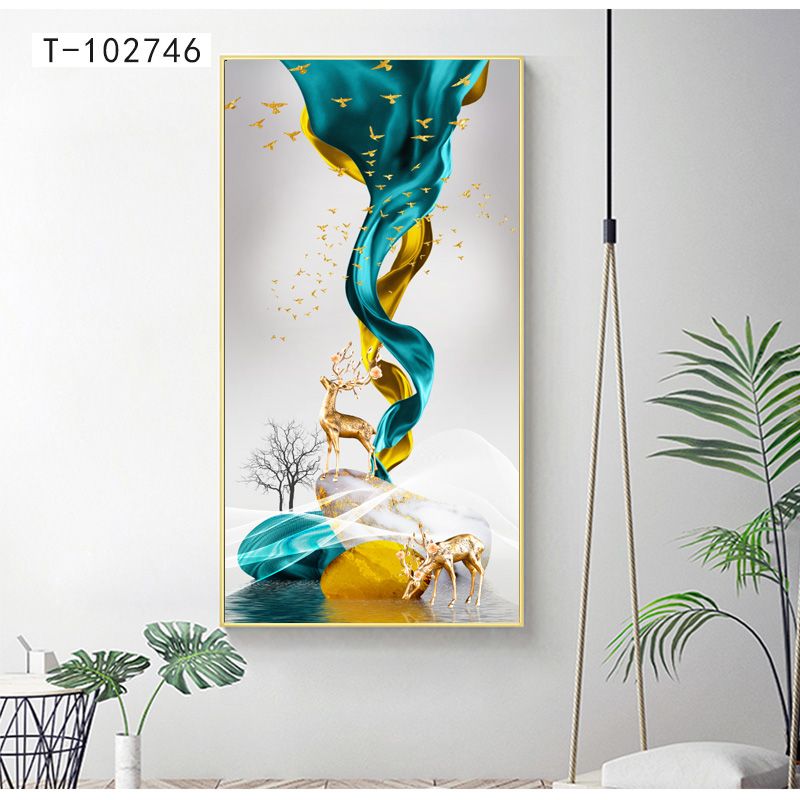 Aluminum alloy crystal porcelain crystal shell new Chinese-style entrance painting 80*160 1️ ️ details Picture