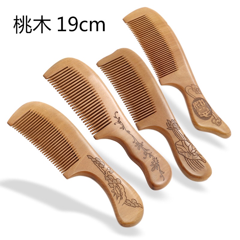 Factory direct sales of high-quality natural wood combs, old peach wood combs with handles, hair straightening combs and anti-hair loss combs