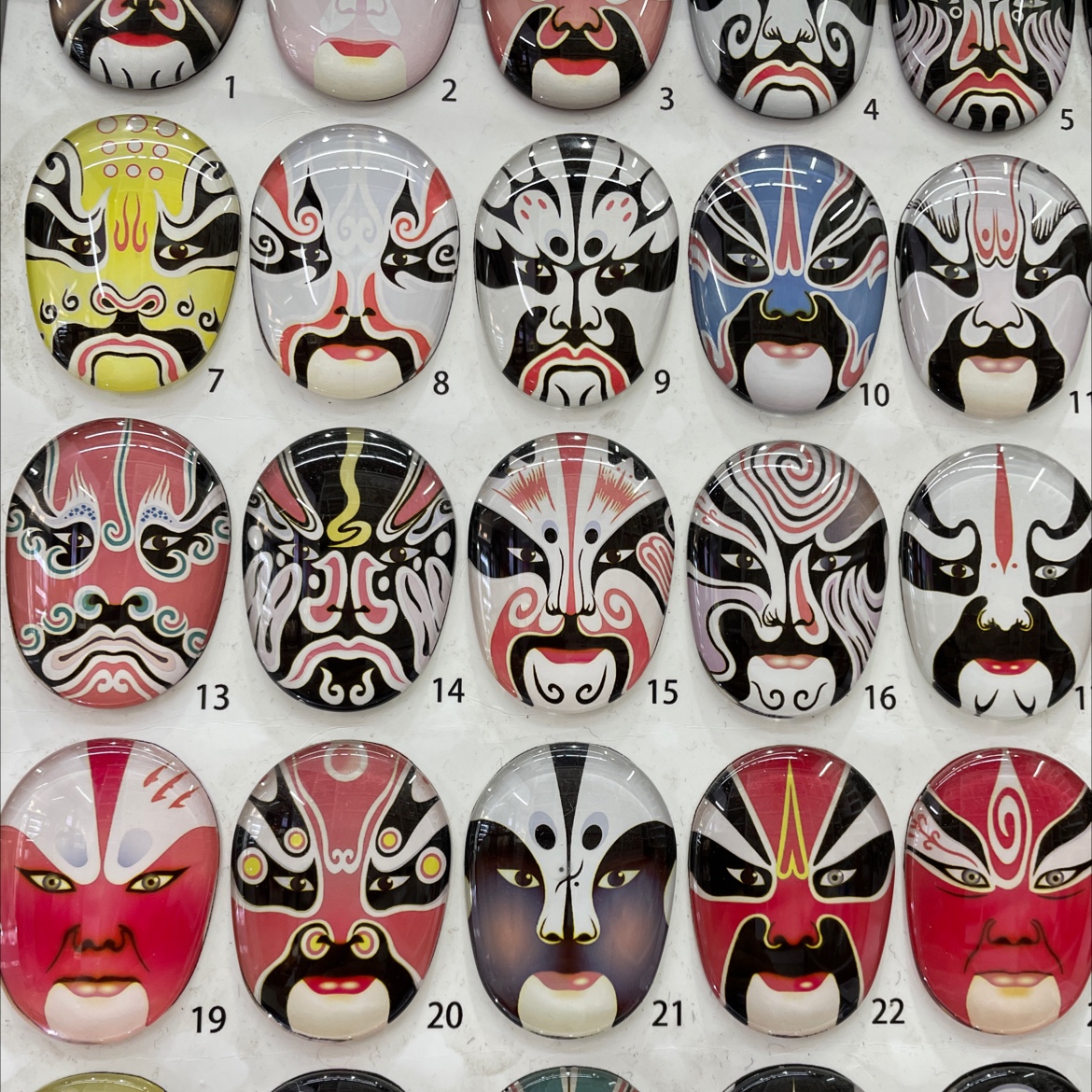 Glass Peking Opera mask patch DIY accessory