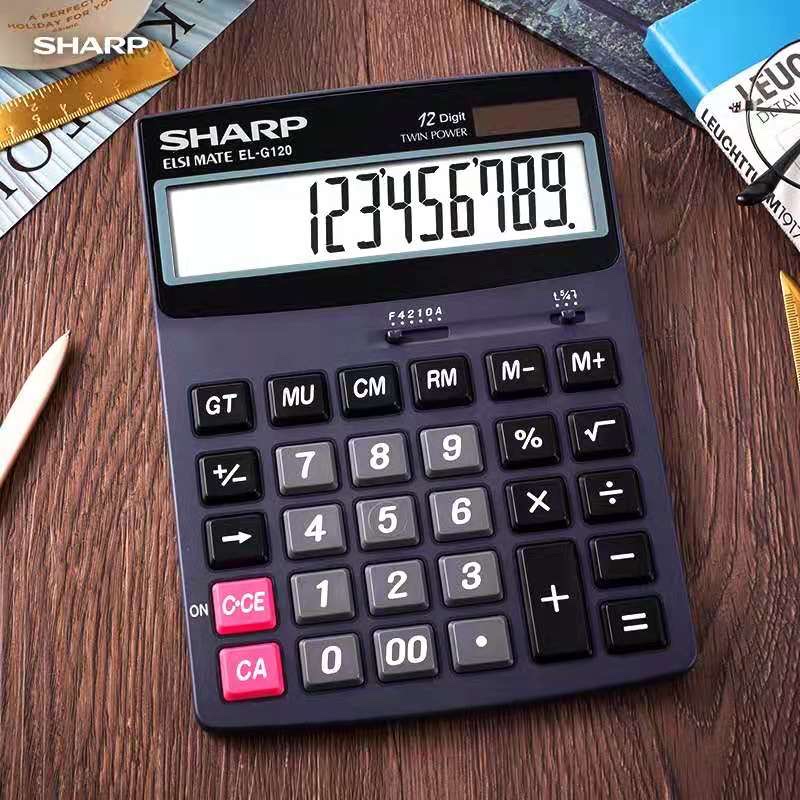 SHARP/夏普 EL-G120大号财务办公计算器 商务双电源大按键计算机详情图2