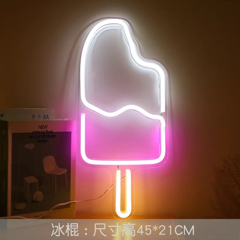 New LED neon backplane Full range of acrylic transparent backplane Neon led backplane Neon flexible USB ice cream