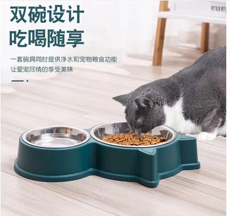 宠物用品！猫咪形状双碗[庆祝][庆祝][庆祝]
多色选择。详情3