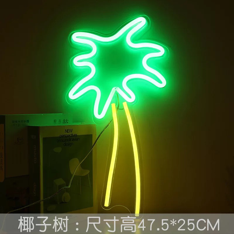 New LED neon backplane Full range of acrylic transparent backplane Neon led backplane Neon flexible USB coconut tree