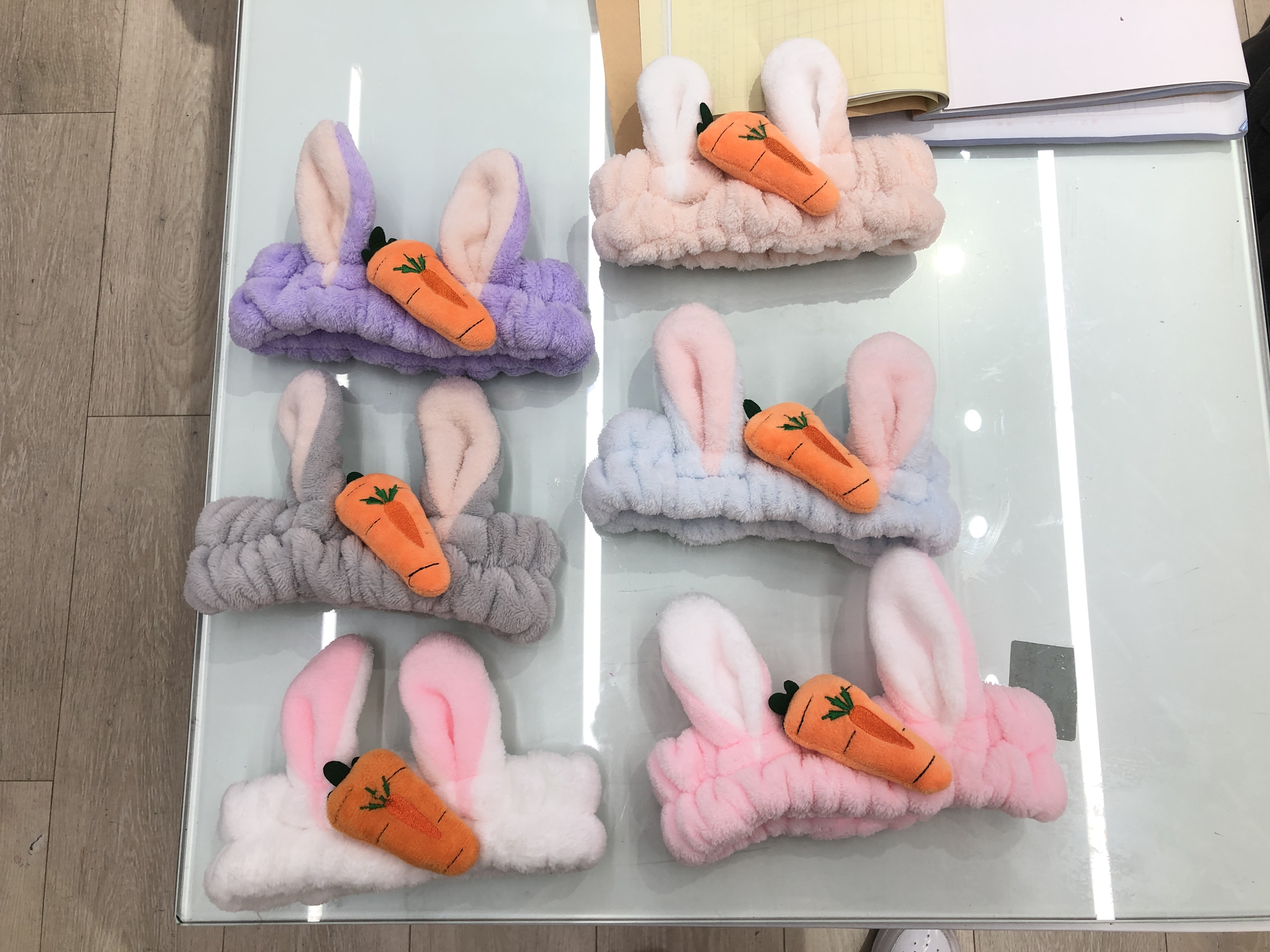 Carrot, rabbit ears, face wash and hair tie detail image 1