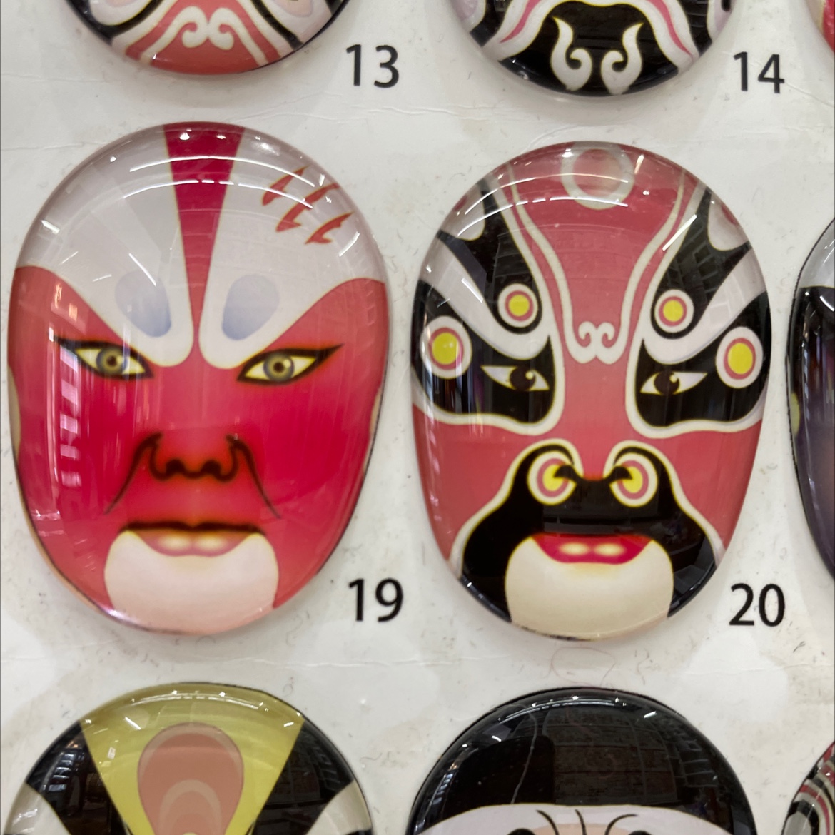 Glass Peking Opera mask patch DIY accessory details Picture