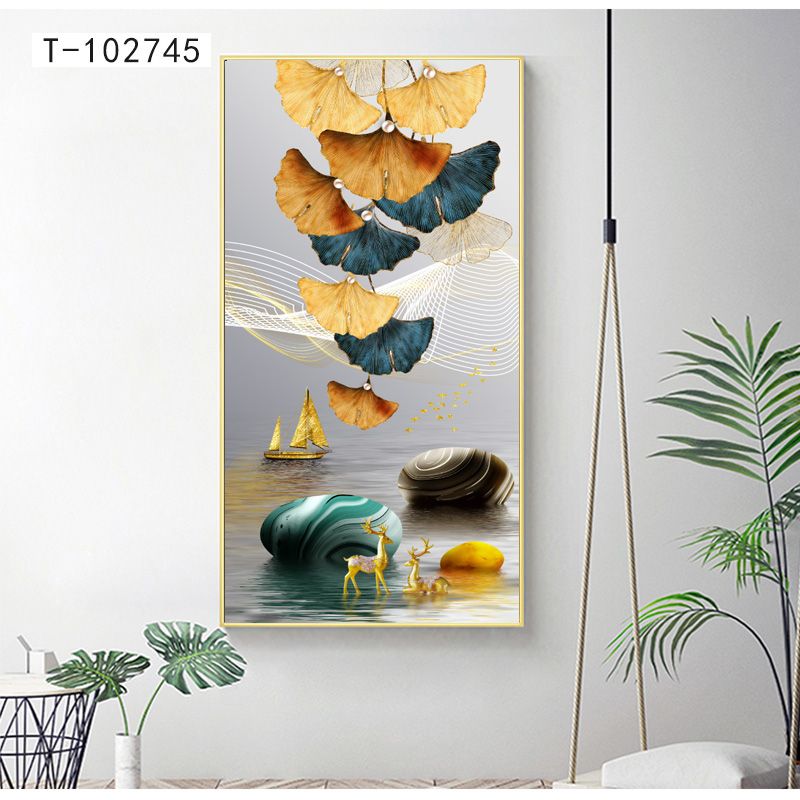 Aluminum alloy crystal porcelain crystal shell new Chinese-style entrance painting 80*160 1️ ️ Application Scenario