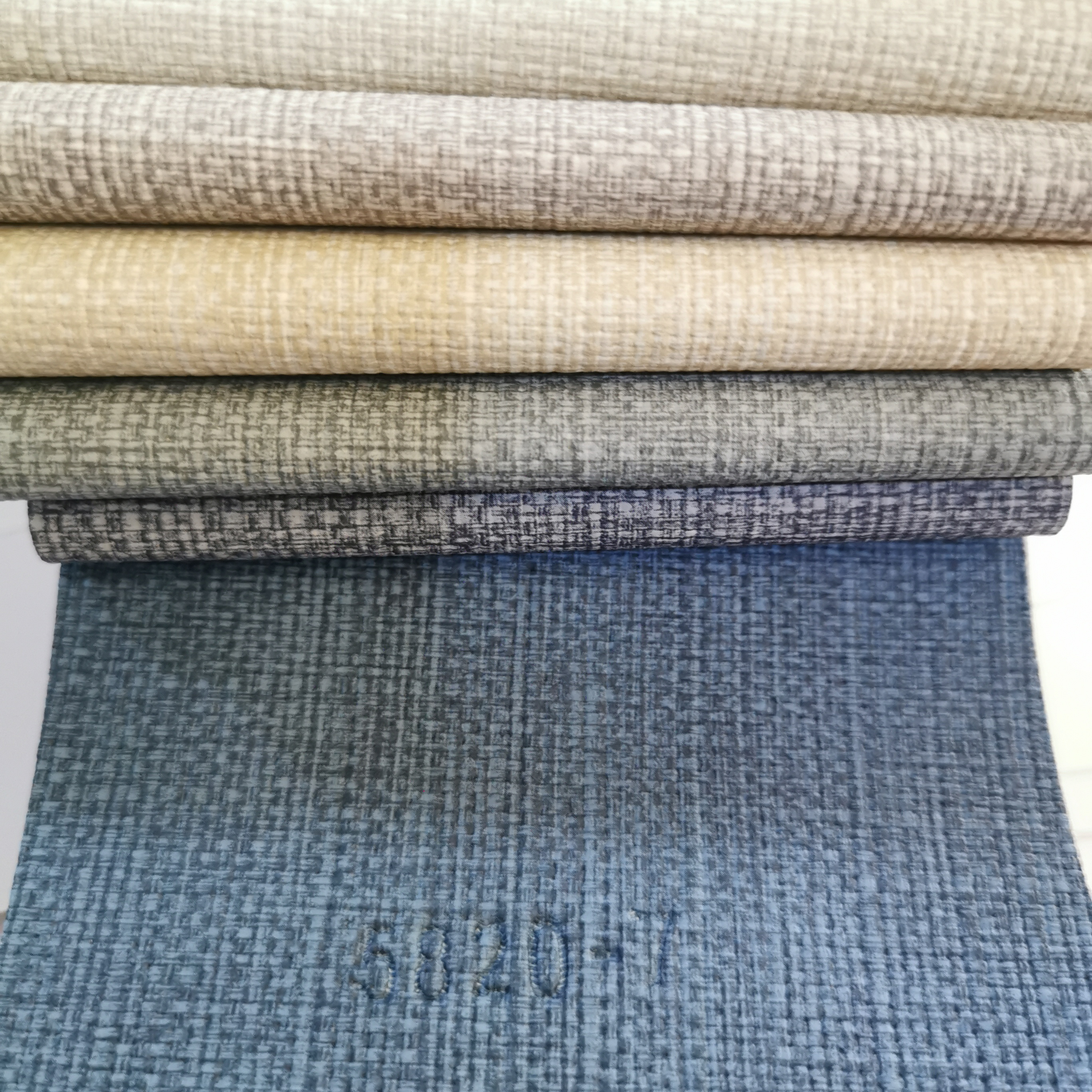 Factory direct sales of 5820 multi-color imitation fabric texture decorative leather