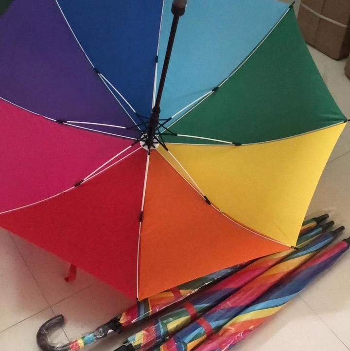 Rainbow fiber umbrellas, rain gear, premium umbrellas, factory direct sales